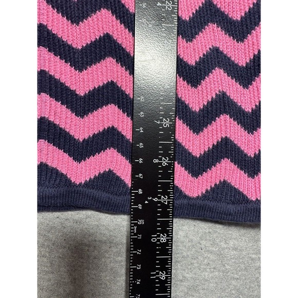 Lilly Pulitzer Little Santana Chevron Sweater Dress Pink & Navy Blue Large 8-10 - Picture 5 of 8